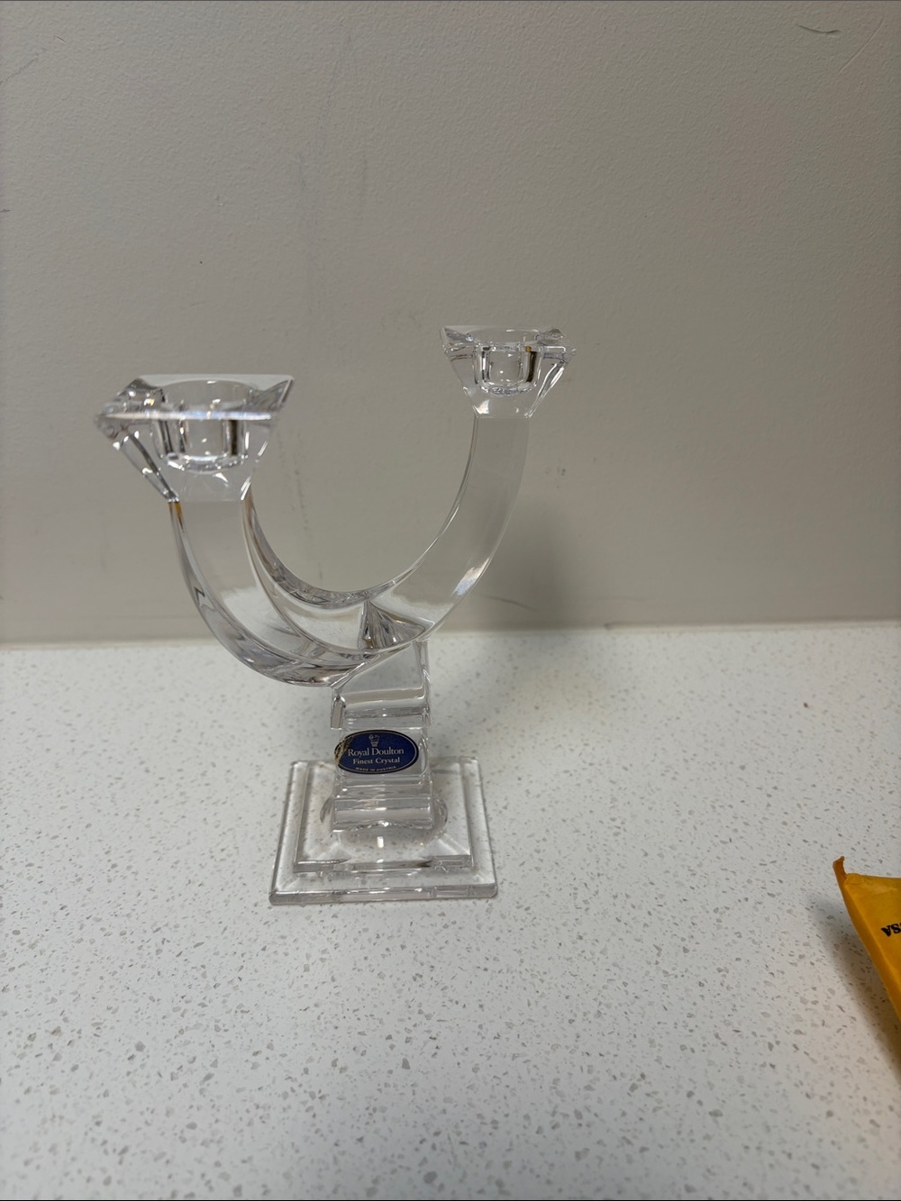 Royal Doulton Clear Crystal Double Candle Holder
